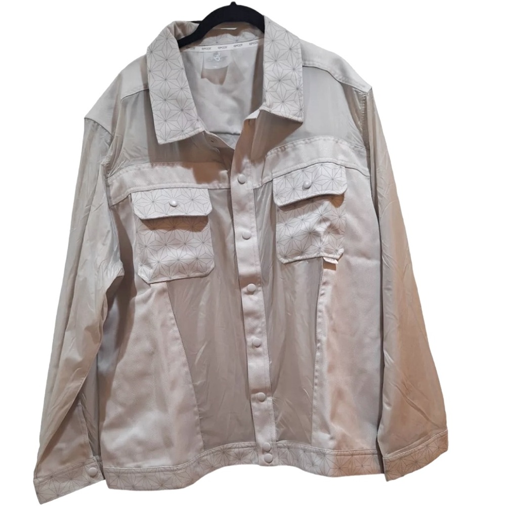NWT Disney Parks EPCOT Spaceship Earth Button Down Shirt Jacket Men's Size L
